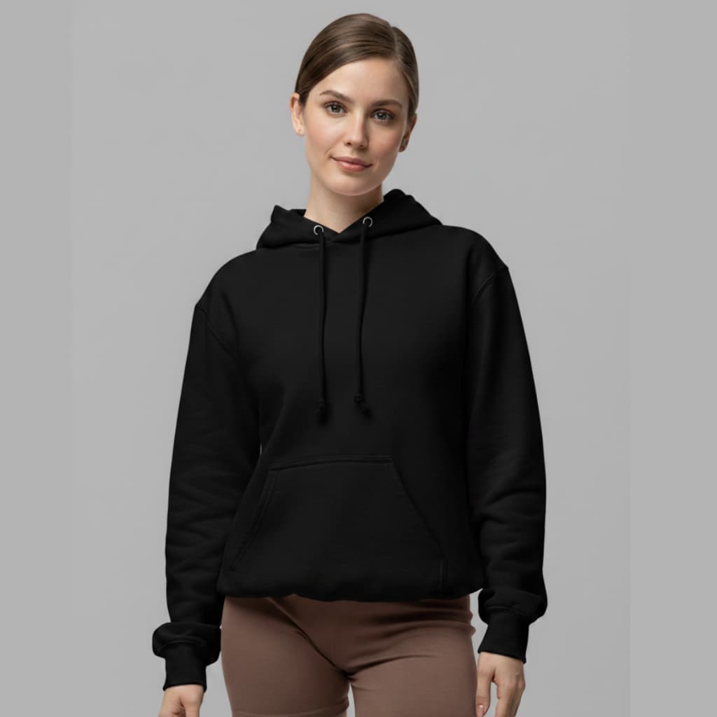 Moletom Feminino Canguru com Bolso Blusa de Frio com Capuz Tecido Qualidade Premium