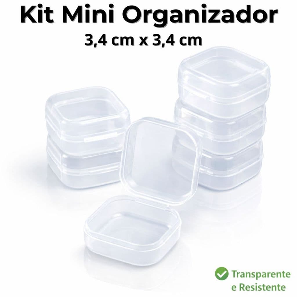 Mini Organizador Transparente Kit 9/18/36 Un Brincos Anel Strass