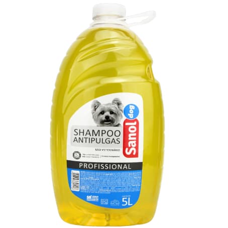 Shampoo Profissional Para Cães Antipulgas 5L Sanol Dog -  Uso Pet Shop e Doméstico Alto Rendimento