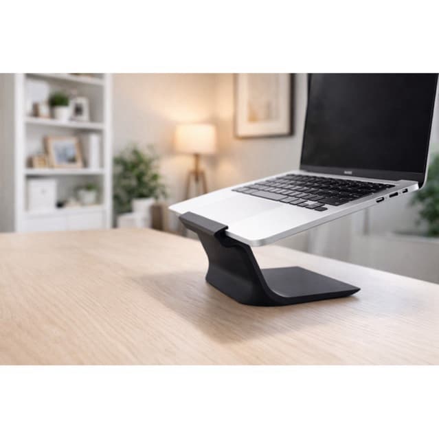Suporte para Notebook Slim Preto | Base Ergonômica Elevatória p/ Laptop | Home Office, Escritório, Mesa - Conforto