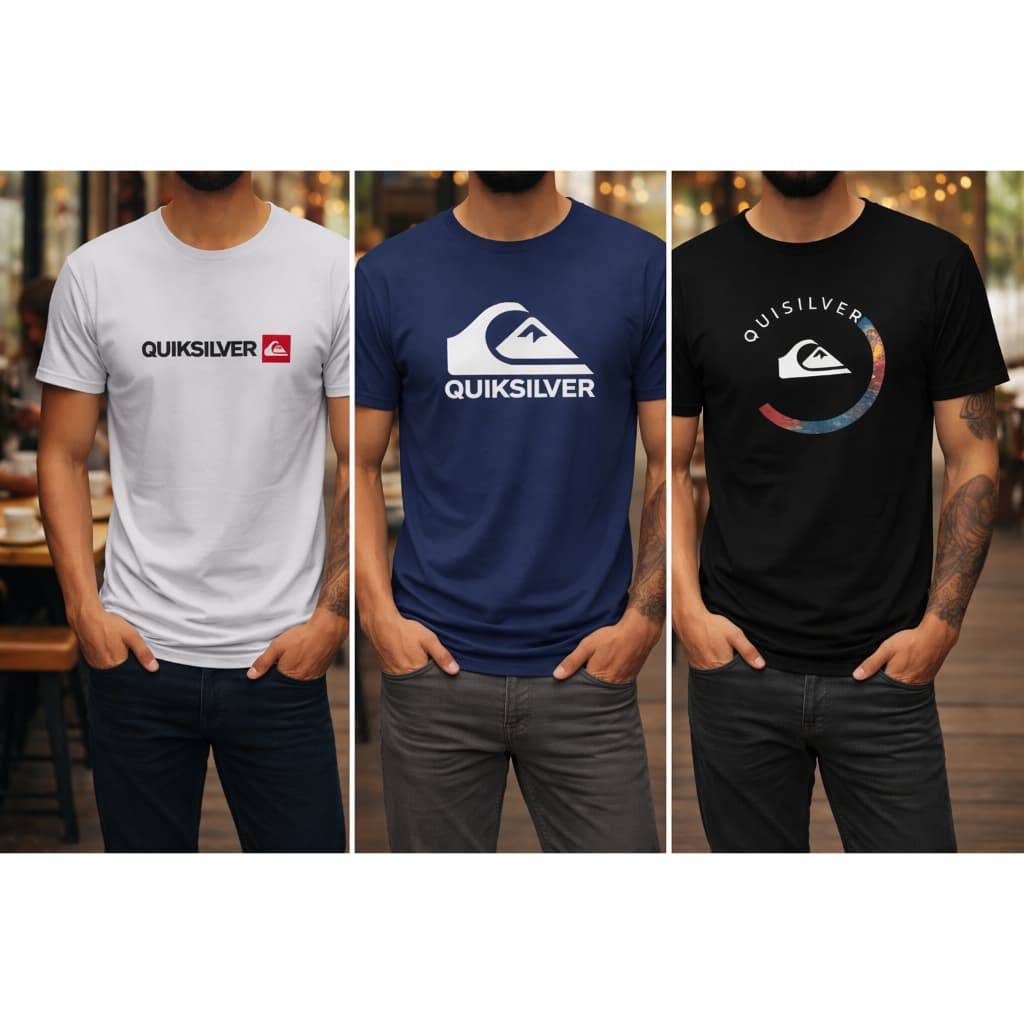 KIT 3 Camisetas Quiksilver 100% Algodão premium