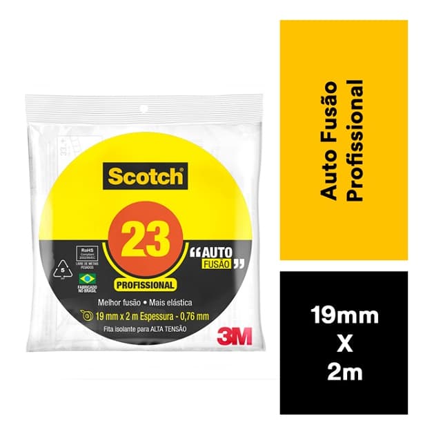 fita isolante auto fusão 19mm x 2m scotch 23