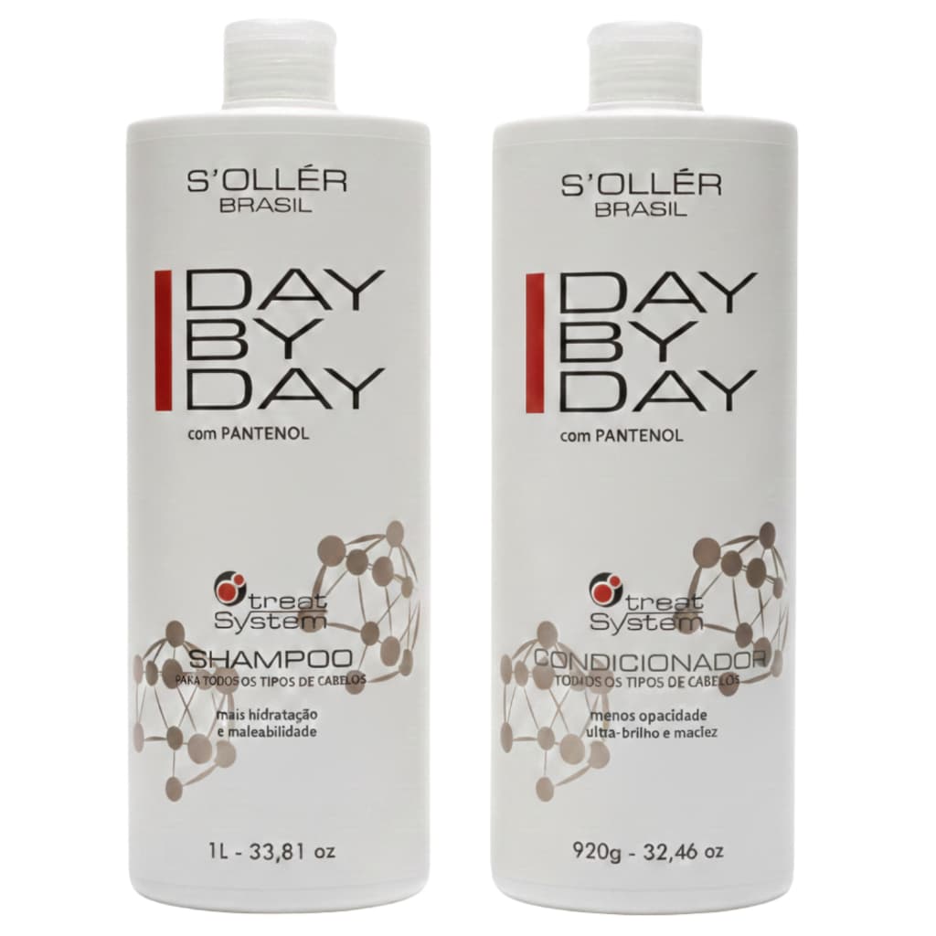 Shampoo E Condicionador Hidratação E Reparação Day By Day Profissional 1 Litro