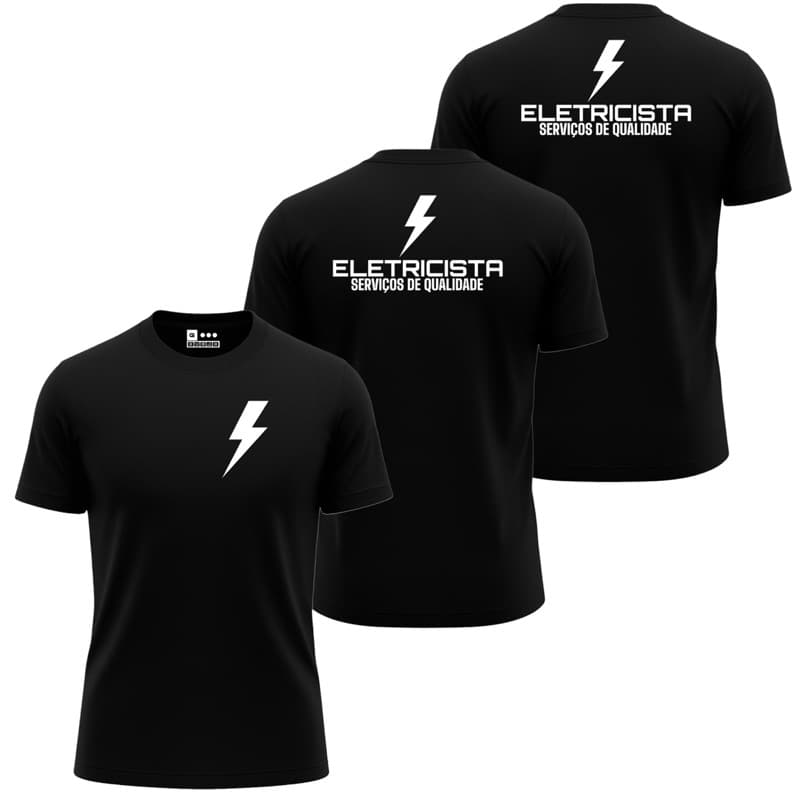 Kit 3 Camisas Uniforme ELETRICISTA ELÉTRICA Dry Fit Profissão Trabalho Camisa Masculina