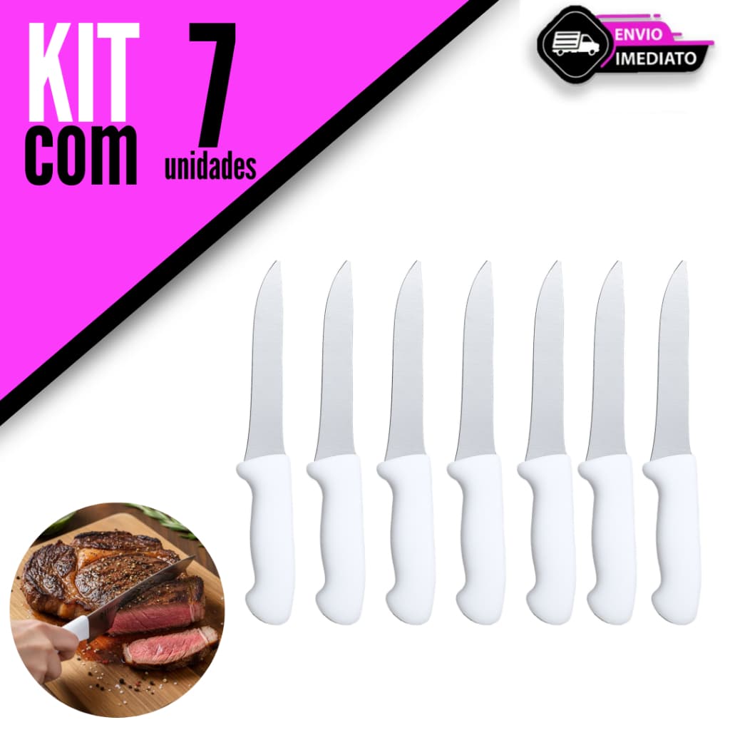 Kit 7/6/5/4 Unidades Facas 6 Polegadas 26,8cm Linha Top Chef H&M Aço Inox Utensílio Funcional