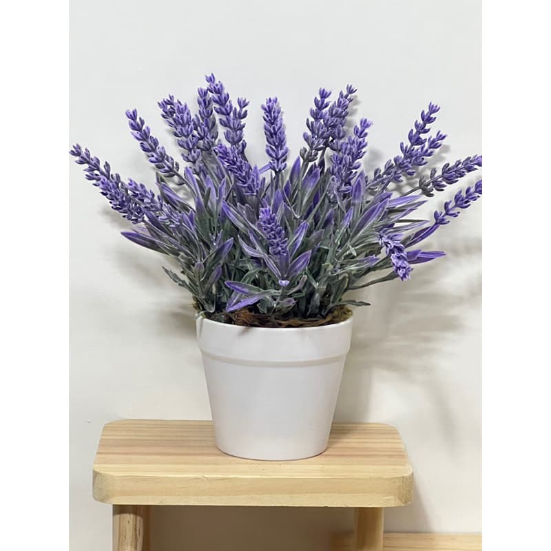 Flor Lavanda artificial com Vaso Balde Perfeita para Sua Casa