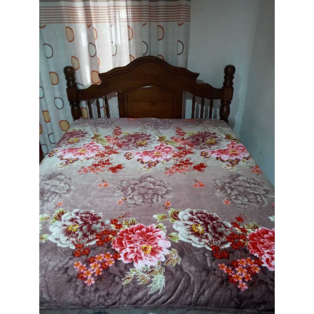 Manta de casal 100% microfibra - Floral