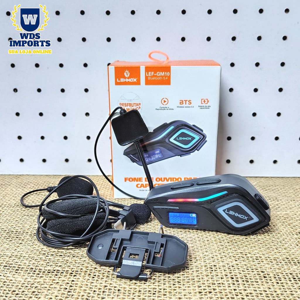 Fone de Ouvido de Capacete Moto Bluetooth - Lehmox