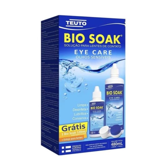 Kit Bio Soak Solução Para Lentes De Contato 480ml +estojo