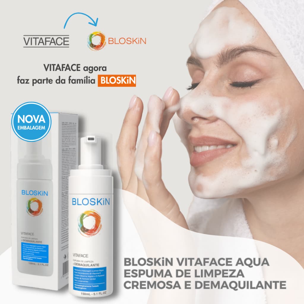 Bloskin Espuma de Limpeza Facial Demaquilante 150ml Limpeza da Pele