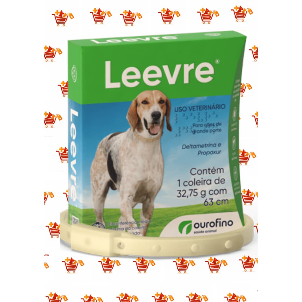 COLEIRA LEEVRE 63CM- ANTIPULGA CÃES PORTE GRANDE