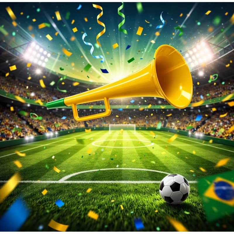 Vuvuzela Corneta Torcida Copa do Mundo 45cm – Apito Alto para Brasil, Futebol e Festas!