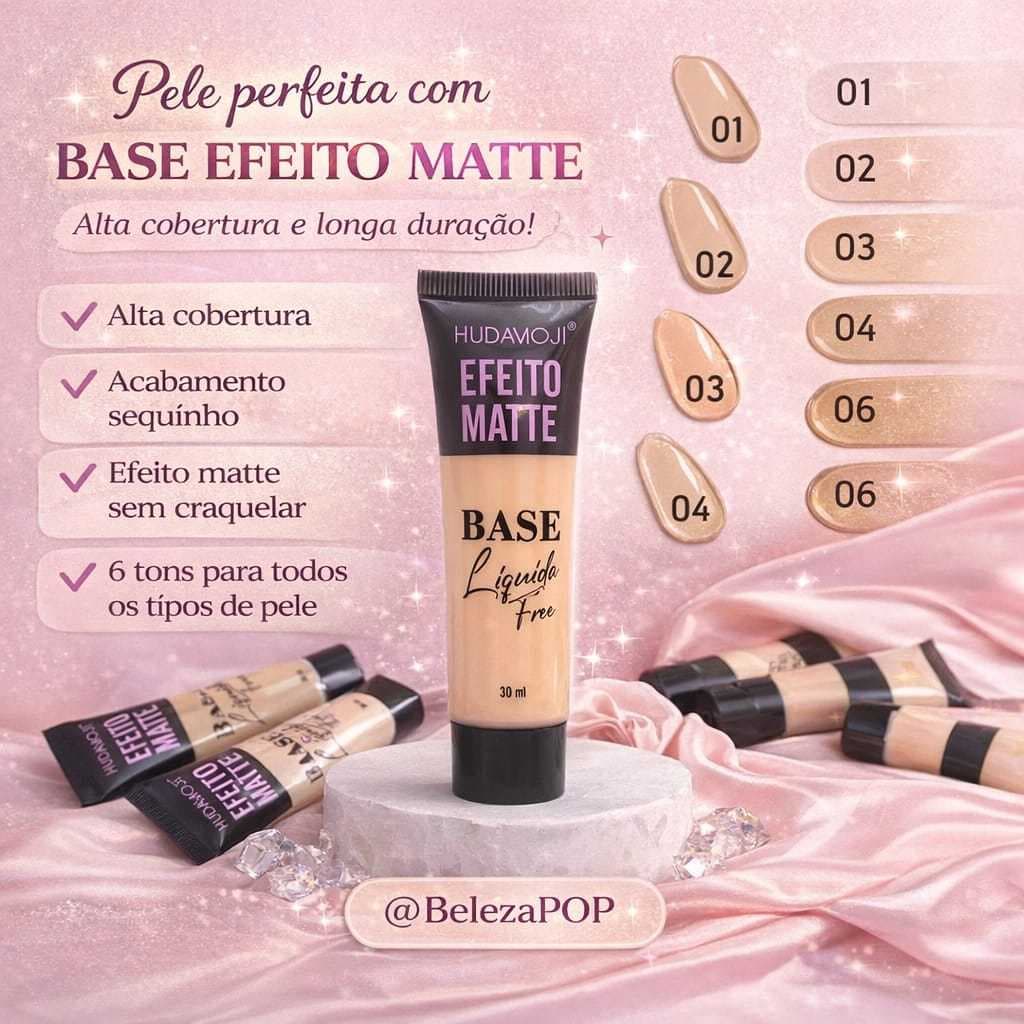 Base Liquida Free Efeito Matte longa duração excelente cobertura original