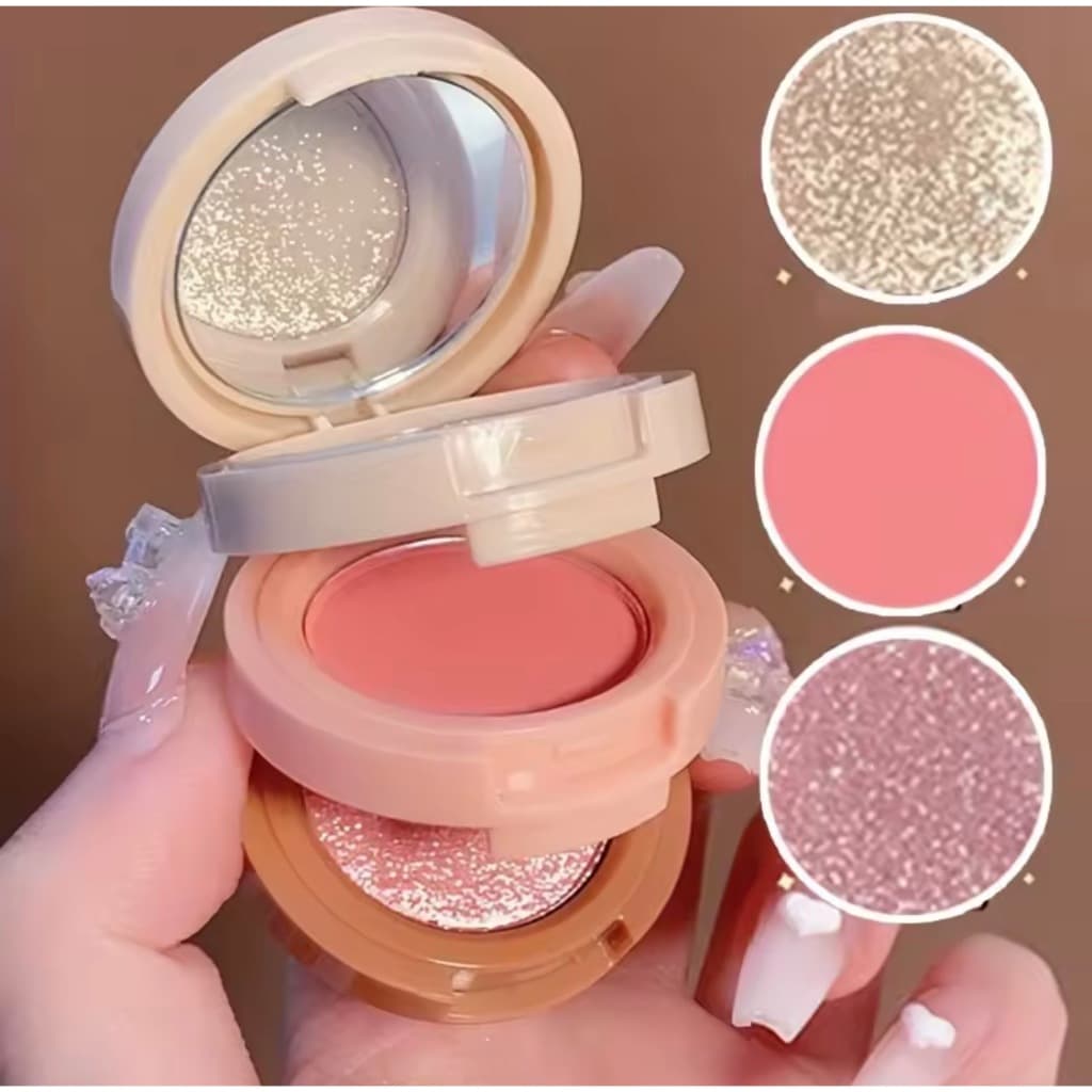 Paleta Multifuncional De Destaque , Blush E Sombra , Pearl Glow , De Multiuso Laranja