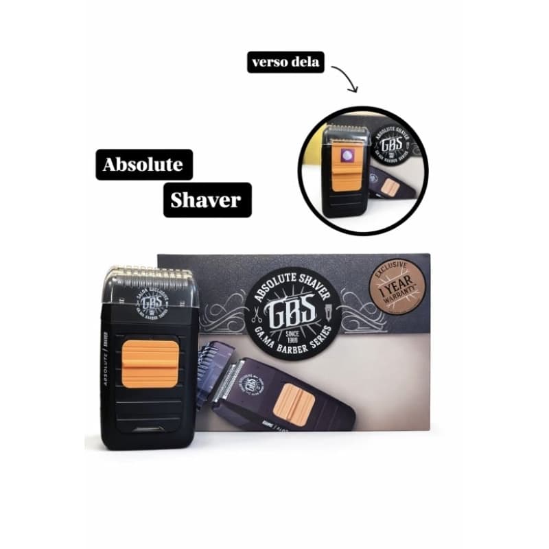 Barbeador Foil Ga.Ma GBS Absolute Shaver Bivolt Acabamento Barba Cabelo