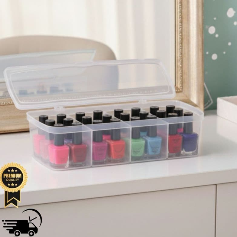 Organizador Porta Esmalte Bijuterias Anzol Remédios Ferramentas Costura com 4 Divisórias Caixa Box Resistente
