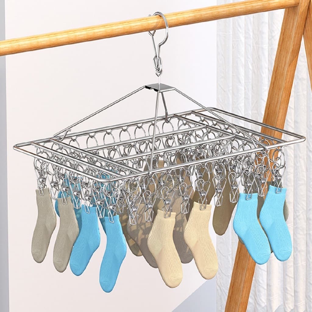 Varal Com 26/40/20 Clips Inox Prendedores Pratico E Retrátil Cabide Para Roupas Intimas Para Pequenas