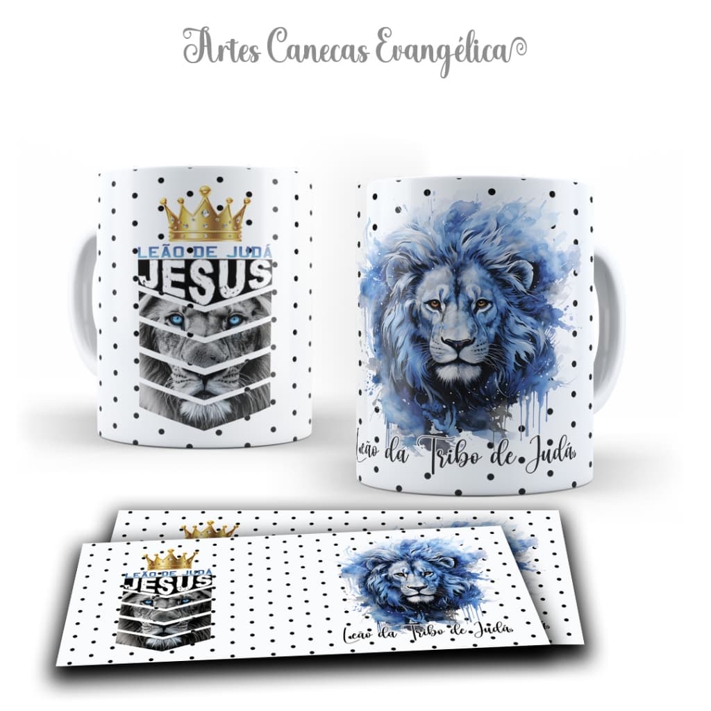 Caneca Jesus Leão da Tribo de Judá - Presente - Envio Imediato - Lembrança Cristo Jeová