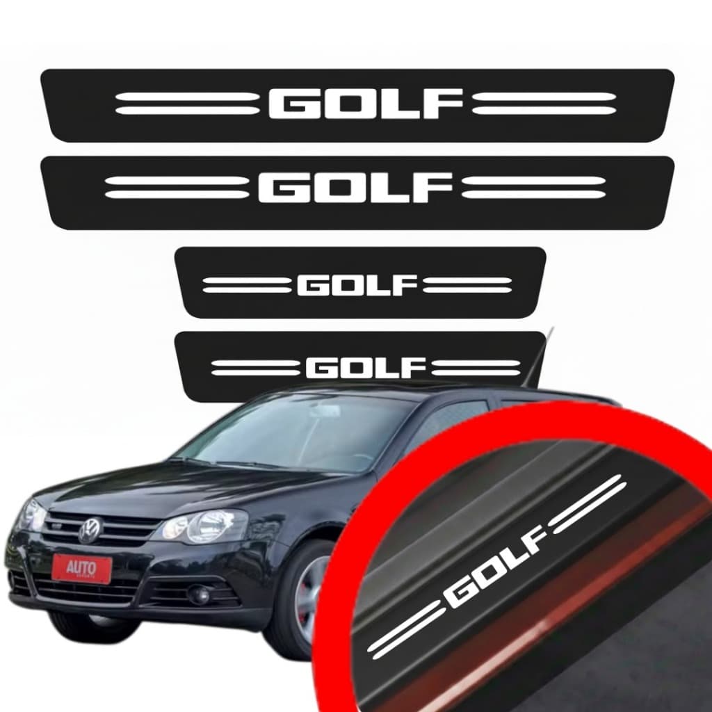 SOLEIRA PROTEÇAO PORTA GOLF UNIVERSAL VINIL PARA CARRO AUTOMOTIVO PERSONALIZADA VARIAS CORES