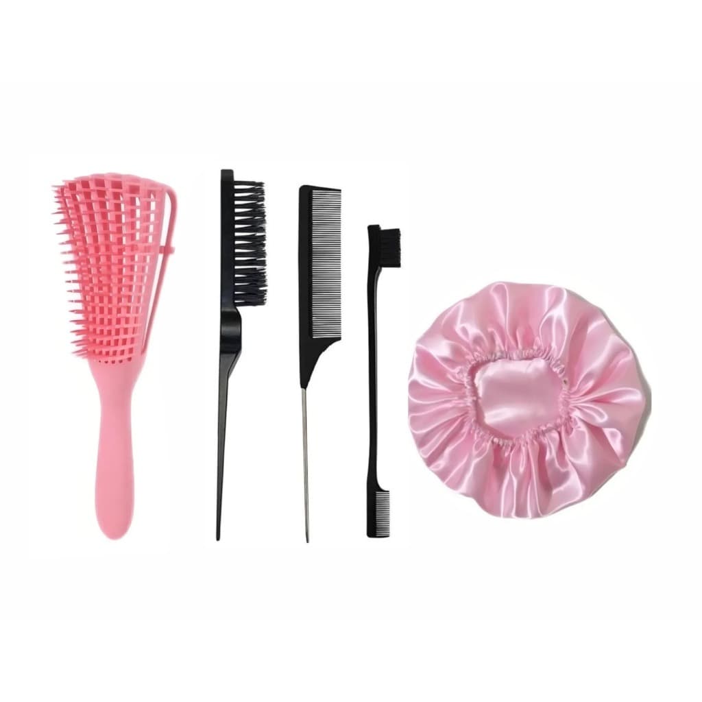Kit Escova Polvo+ Escovinha +Pente baby hair+Touca de Cetim.