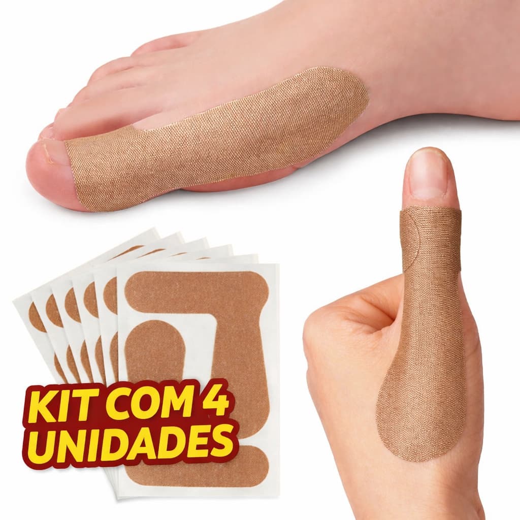 Kit com 04 unidade fita Protetora para Dedos Bandagem Elástica para Alívio de Dor Articulação/Dedão