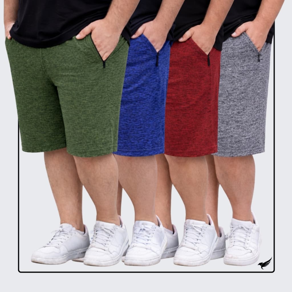 Kit 4 Bermuda Dry Fit Plus Size Masculina
