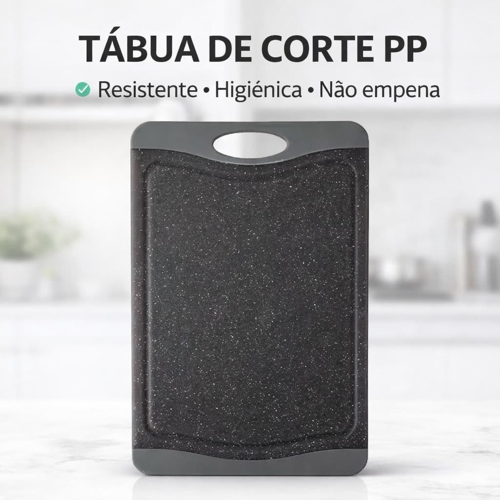 Tábua Para Corte Plástico PP e TPR - 30cm x 20cm - Clink-Resistente