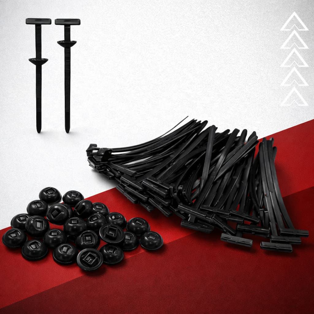 Kit 20/50/10 De Abraçadeiras Travamento sinta Fivela Universal Nylon enforca gato automotivo