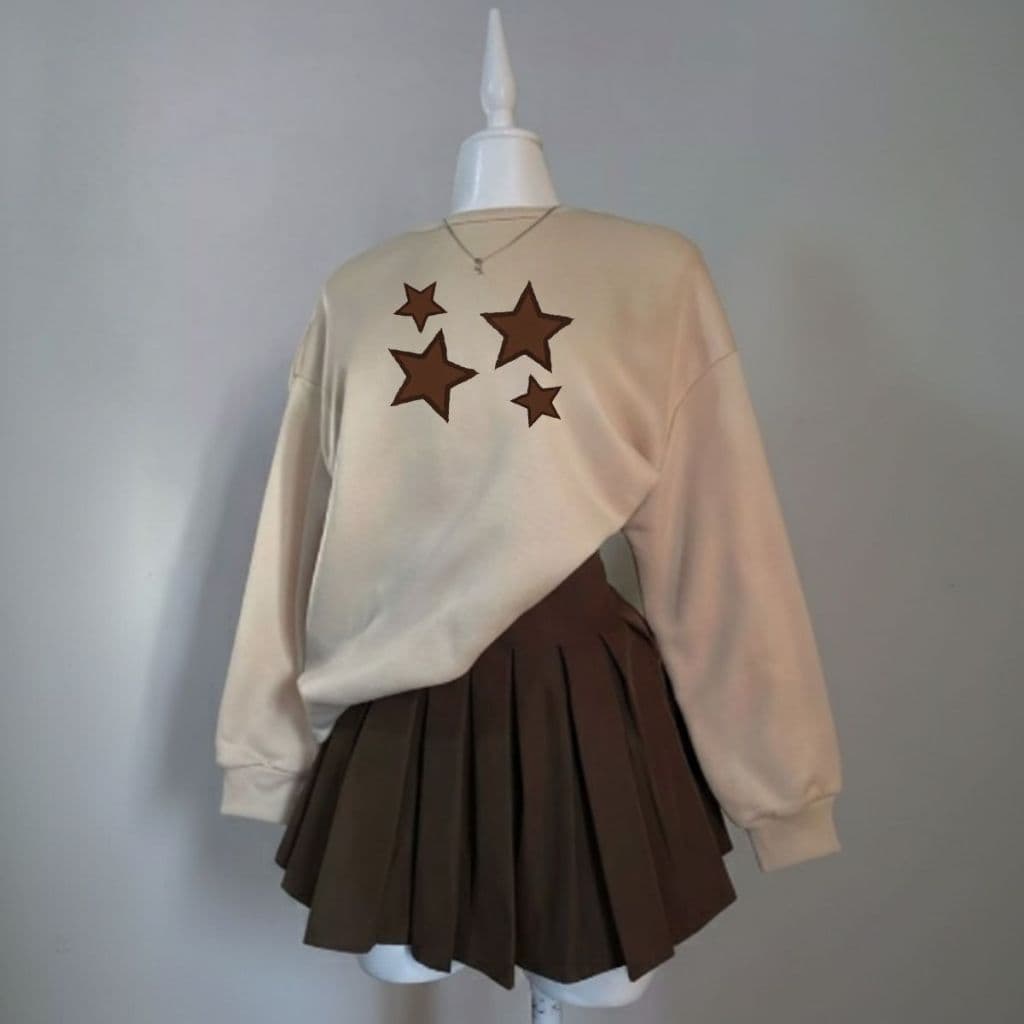 Moletom Gola Redonda Feminino Estilo Y2k Vintage Moda Comfy Peluciado