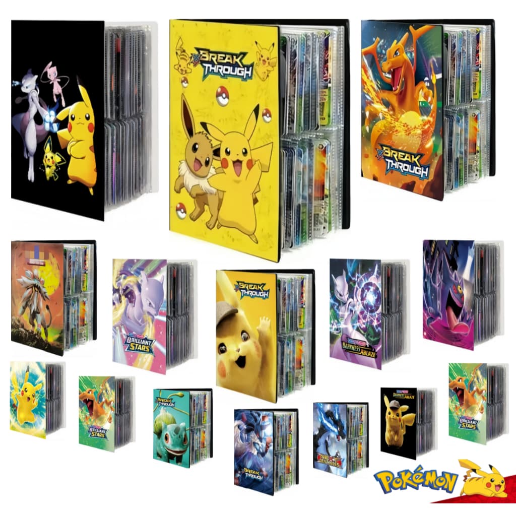 Álbum Pokémon TCG Pikachu-Porta Cartas para 240 Cartas -Alta Qualidade, Ideal para Organizar