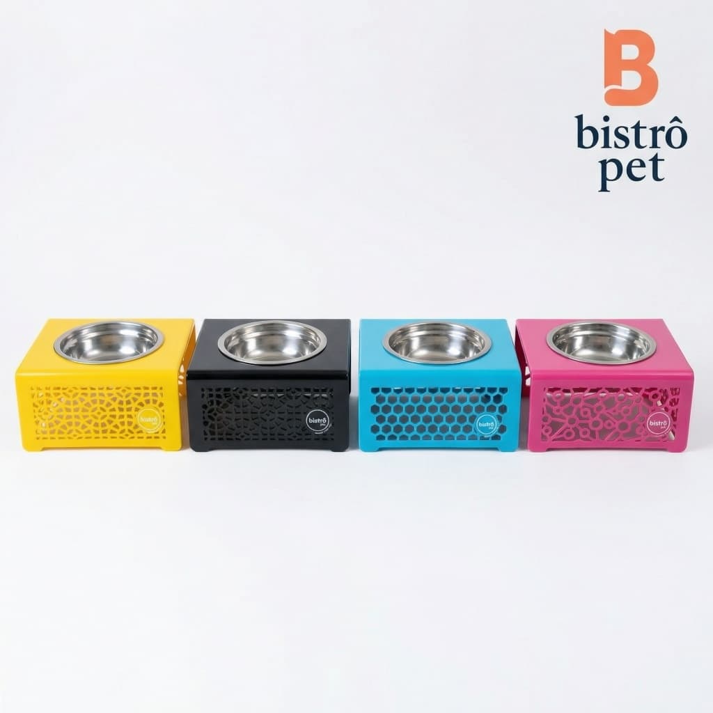 Comedouro Elevado em Acrílico Para Cachorro Pequeno com Pote Inox Moderno Resistente