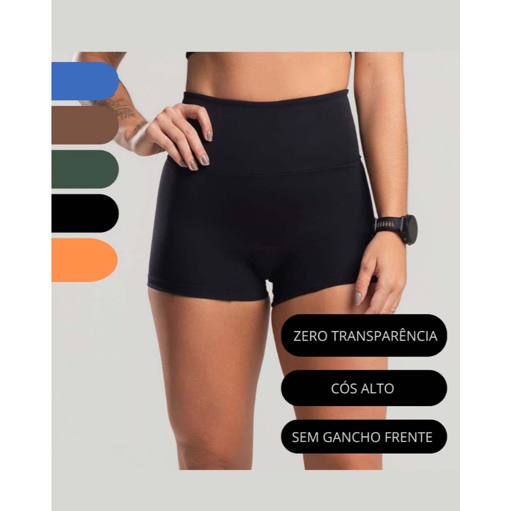Short Feminino Academia/Corrida – Suplex Poliamida, Alta Compressão e Zero Transparência