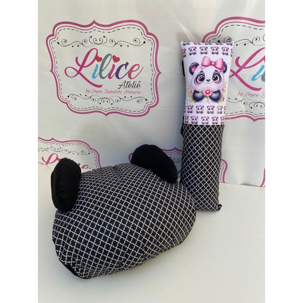 Kit Capa De Assento + Almofada De Cinto Acolchoada Pandinha