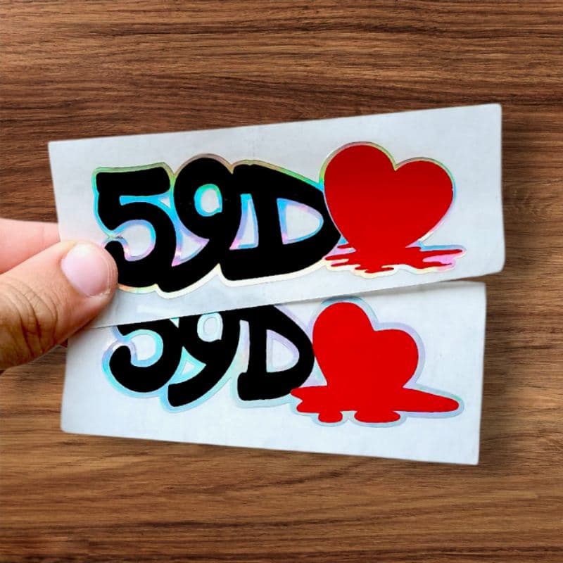 Adesivo { 59D ♥️ } UNIDADE HOLOGRÁFICO recorte eletrônico