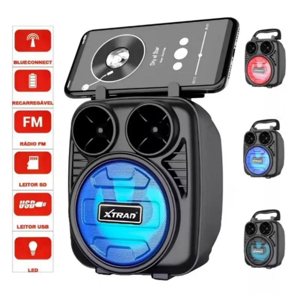 Caixa de Som Bluetooth Potente Radio Fm recarregável