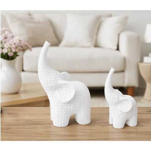 Elefante Decorativo Efeito Chochê KIT 2