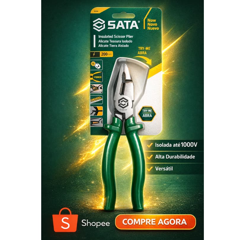 Alicate Universal 8" Corte Tesoura Sata St72504l - Belzer