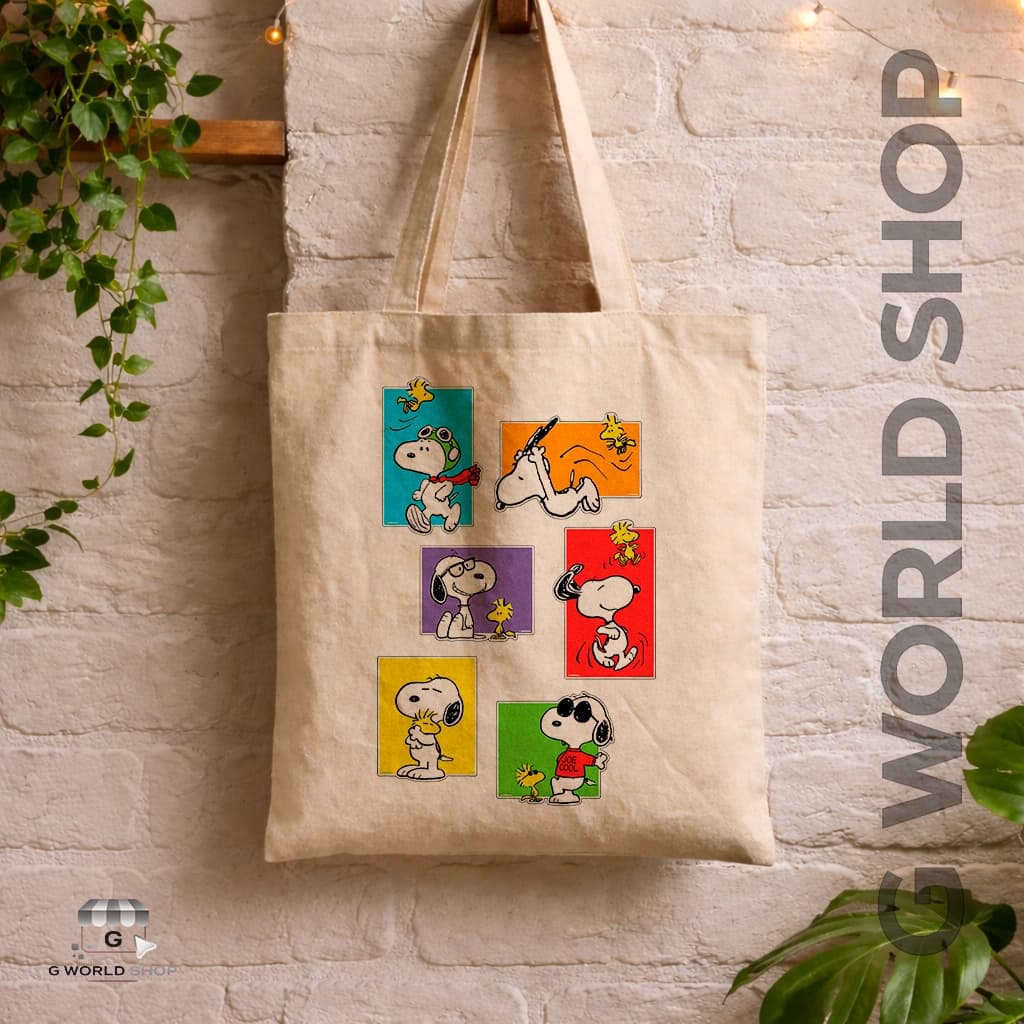 Bolsa Ecobag Sacola Ecológica Estampada Vários Snoopy Quadrinhos Linda Bolsa Feminina de Ótima Qualidade
