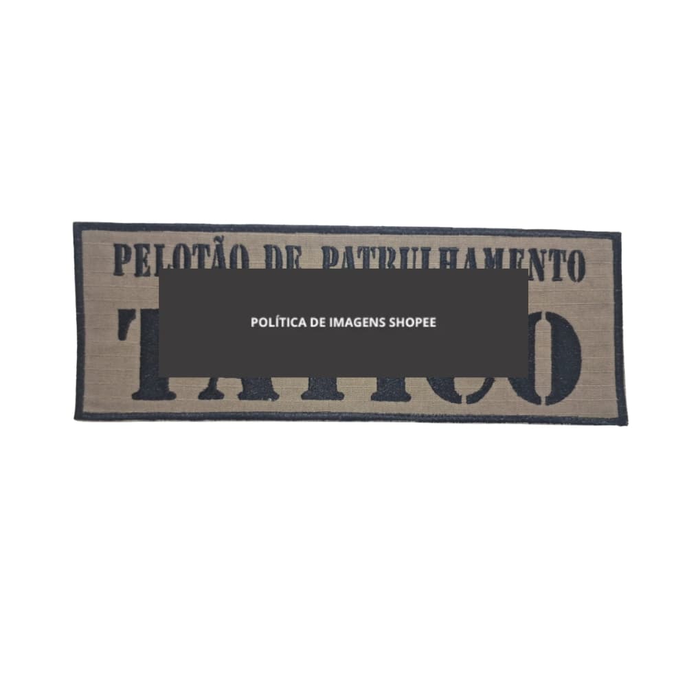 Bordado de Costas com Velcro Pelotao de Patrulhamento Tatico Cor:Caqui e Preto
