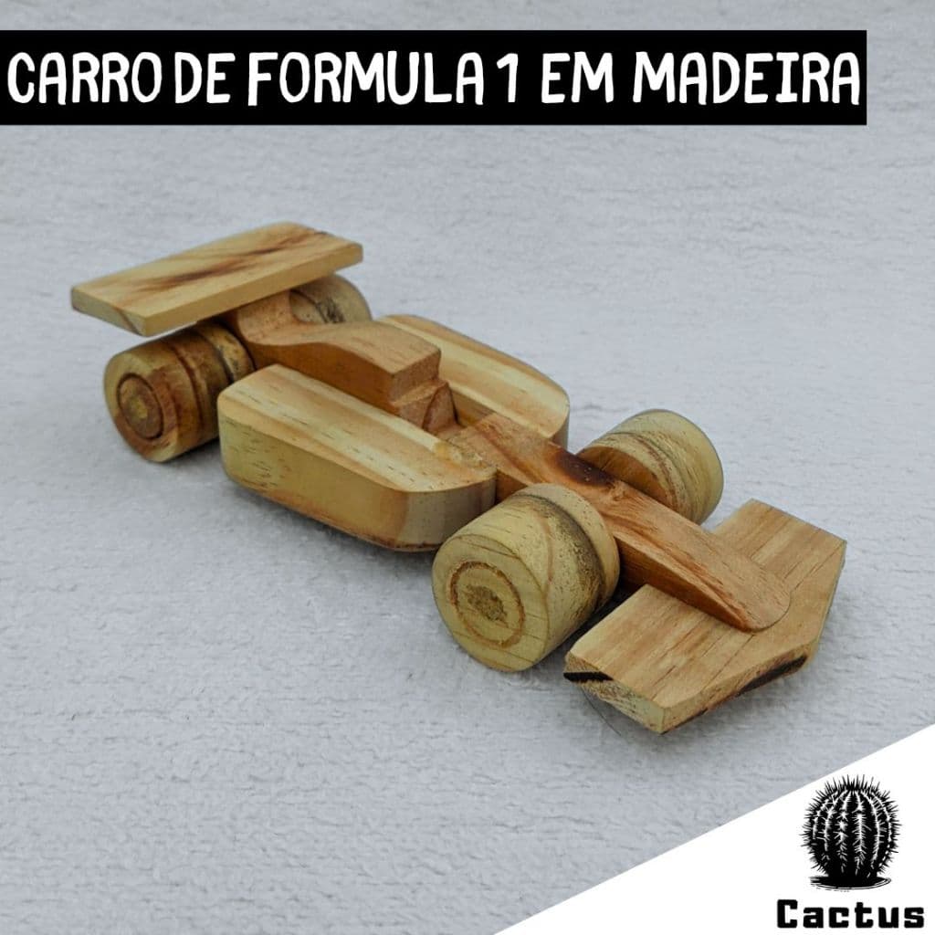 Carrinho de Formula 1 de Madeira Miniatura Artesanal Feito a Mão Tratorzinho Caminhão Carrinho Moto
