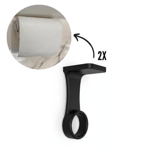 Kit 2 Porta Papel Toalha ou Higiênico com Fixação Adesiva Sem Furo