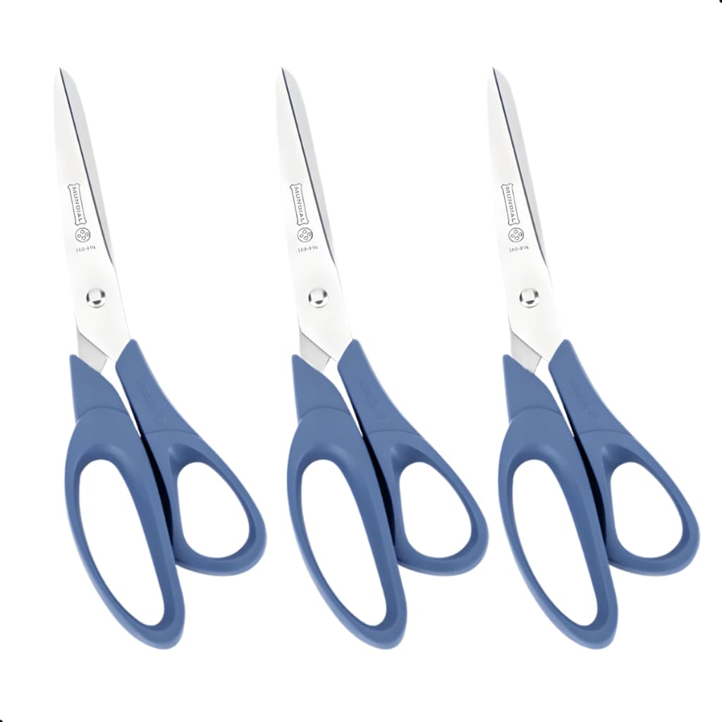 Kit 3 Tesoura Easy Cut Mundial 21cm Multiuso Reforçada Papelaria Costura Afiada