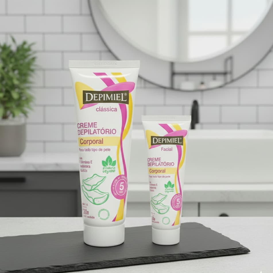 Kit Creme Depilatório Corporal 120g + Facial Aloe Vera 40g - Depimiel