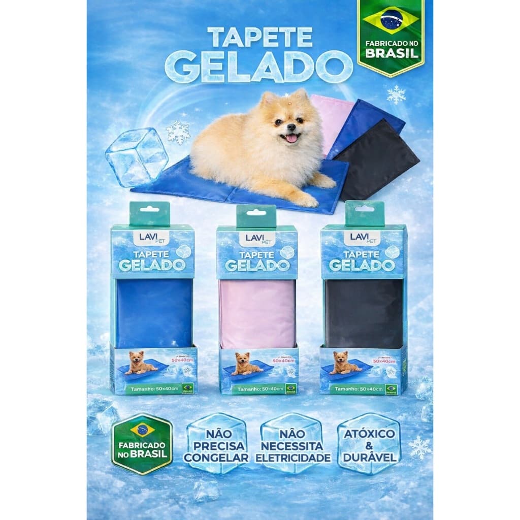 Tapete Gelado Para Pets Cachorro Gato Refrescante Colchonete Tamanhos Lavi
