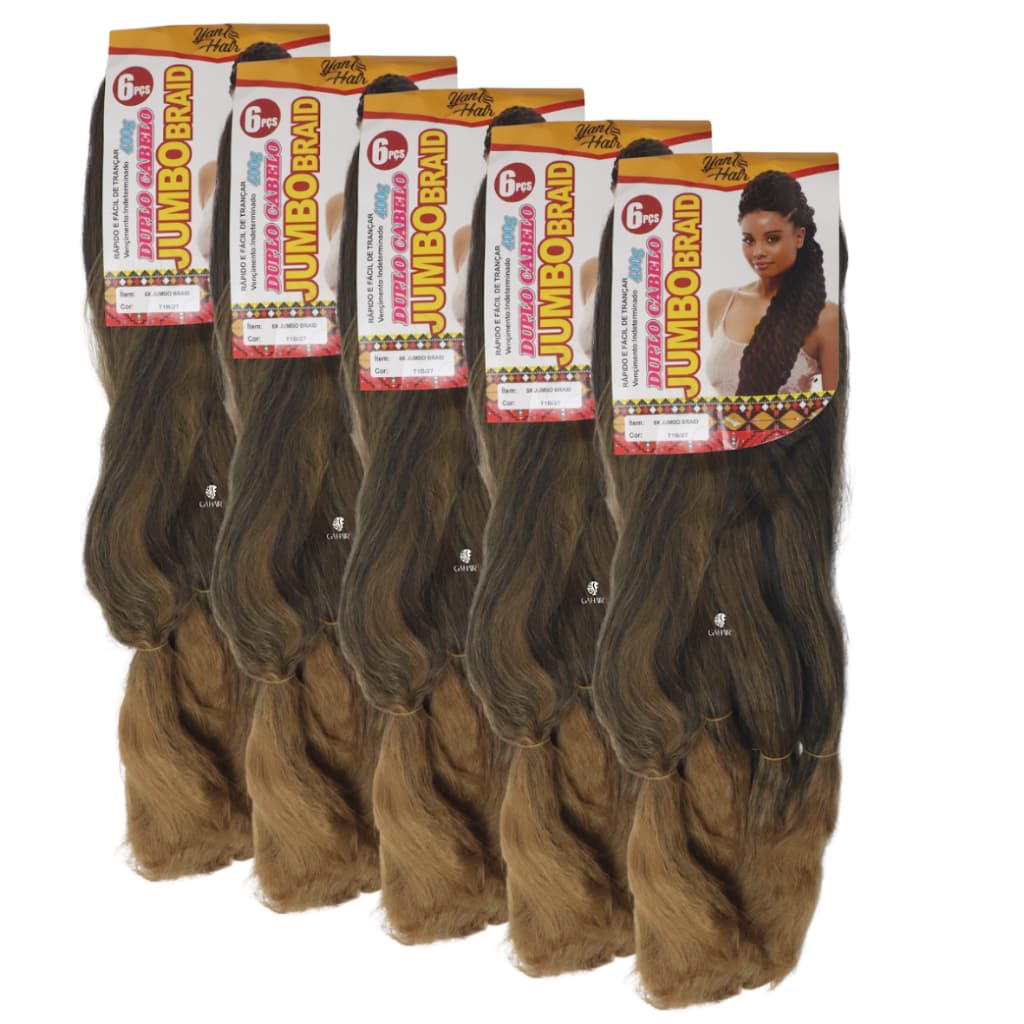 Kit 5 Apliques Para Cabelo Jumbao Para Alongamento Fio A Fio Twist E Tranças Box Boho Gypsy Yan Hair