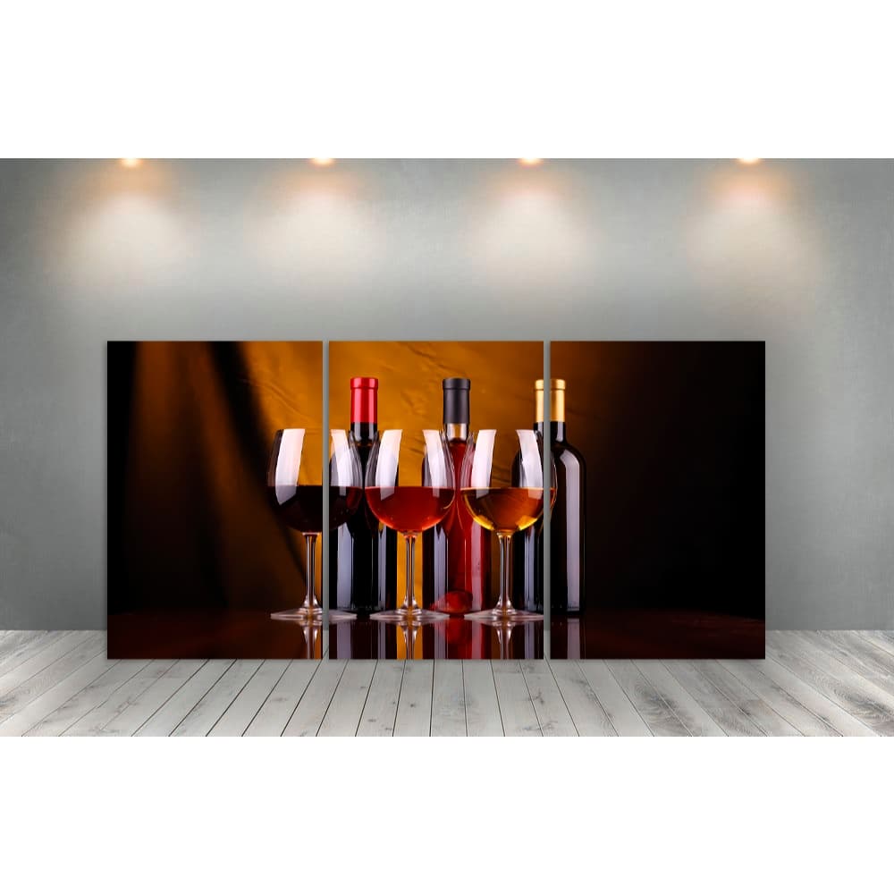 Quadro Decorativo 3p decoração taças decore seu ambiente sala quarto
