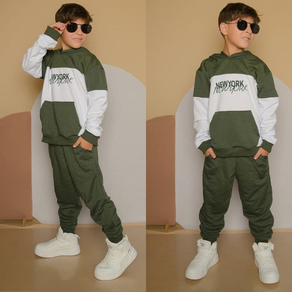 Conjunto De Menino Juvenil INverno Lançamento MOLETINHO Meia Estação Abrigo e Calça Veste Do 2 Ao 12 Anos