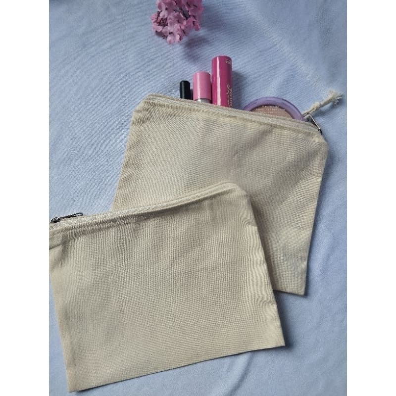 kit 10 Necessaire lisa 100% algodão cru 20x15
