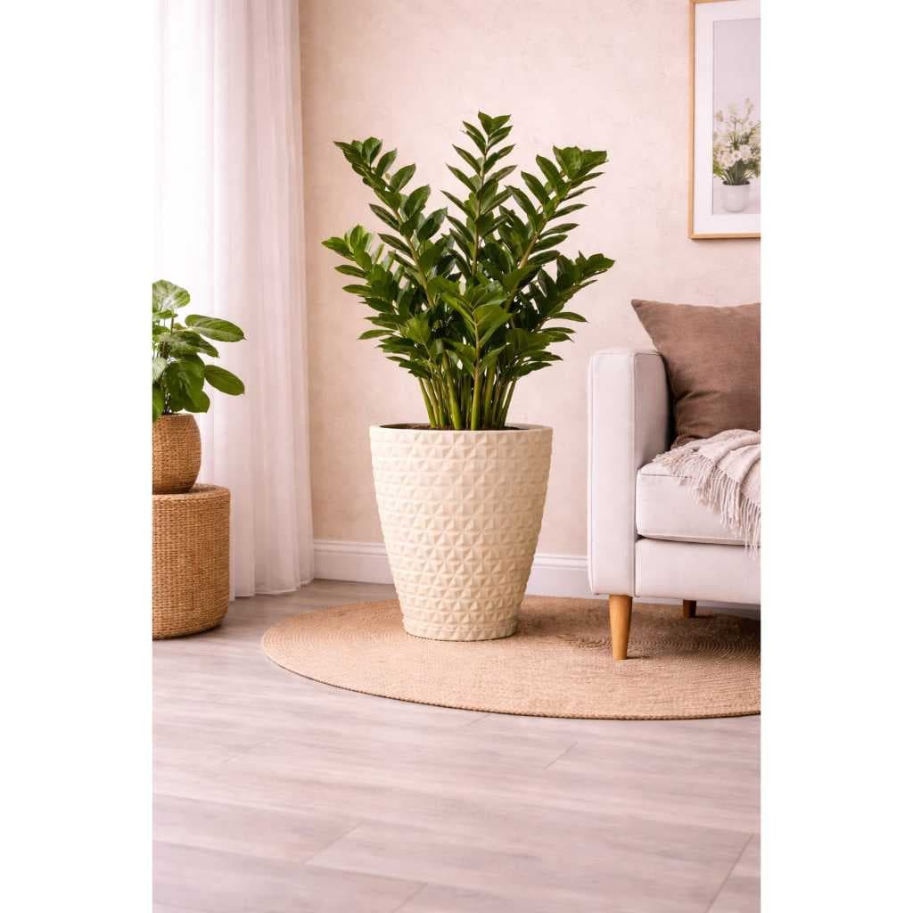 Vaso Para Plantas Coluna Bojo Diamante 3D em Polietileno 42x35x22cm Jardim Casa Decorativo