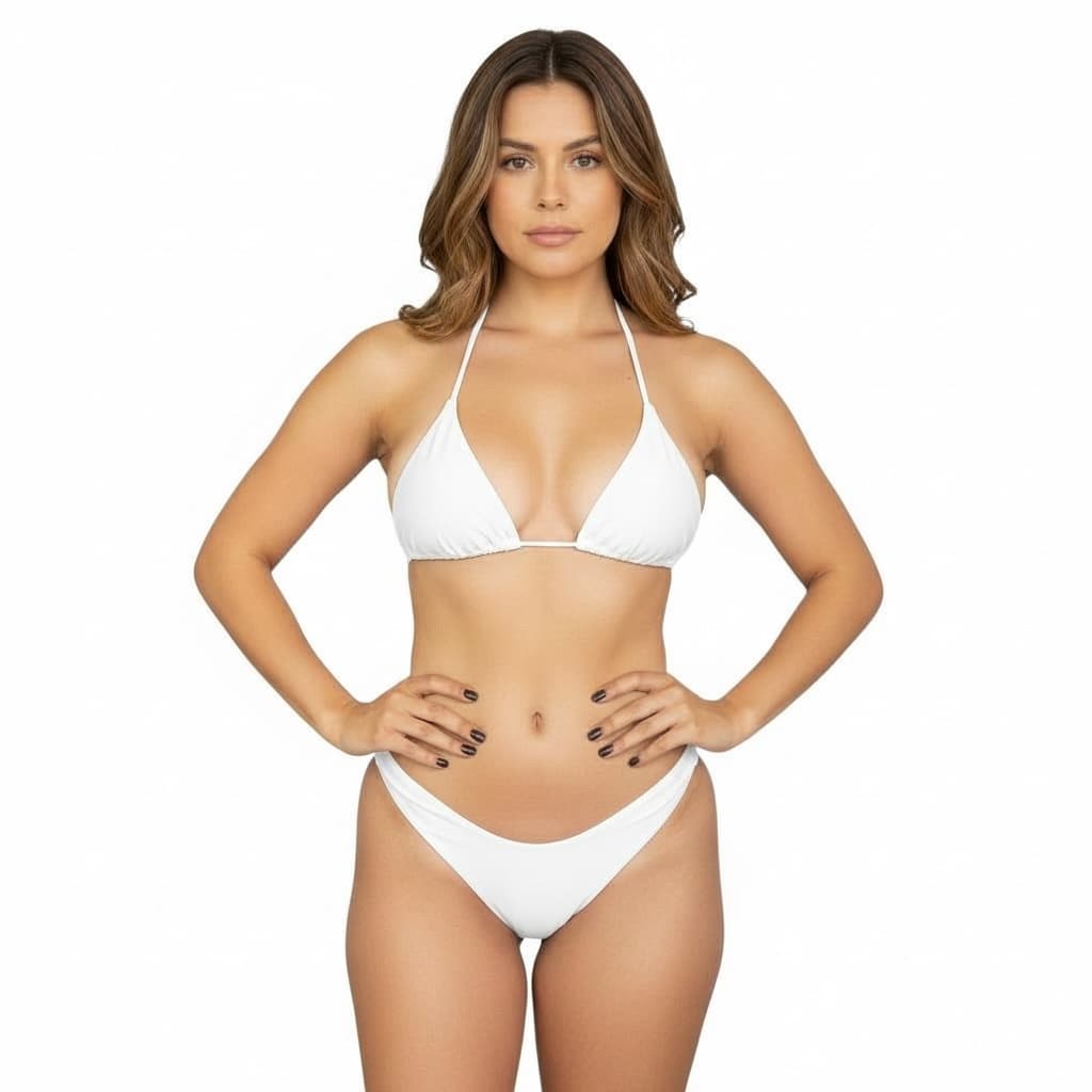Biquíni Cortininha Asa Delta Poliamida P M G GG Moda Praia Verão Cores Variadas Conforto Resistente